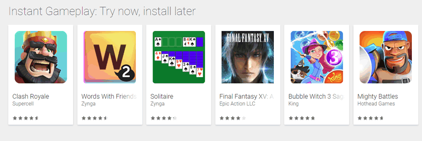  Google Play Instant Try games before you install them