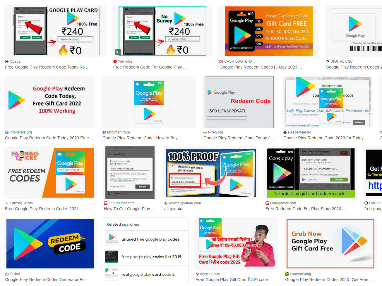 Free Google Play daily) Codes for List Apps Redeem (updated